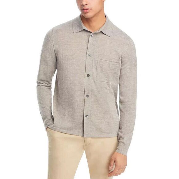 NORSE PROJECTS Shirt Mens Medium Tan Button Up Rollo Tech Merino SAND $360 - Picture 1 of 10